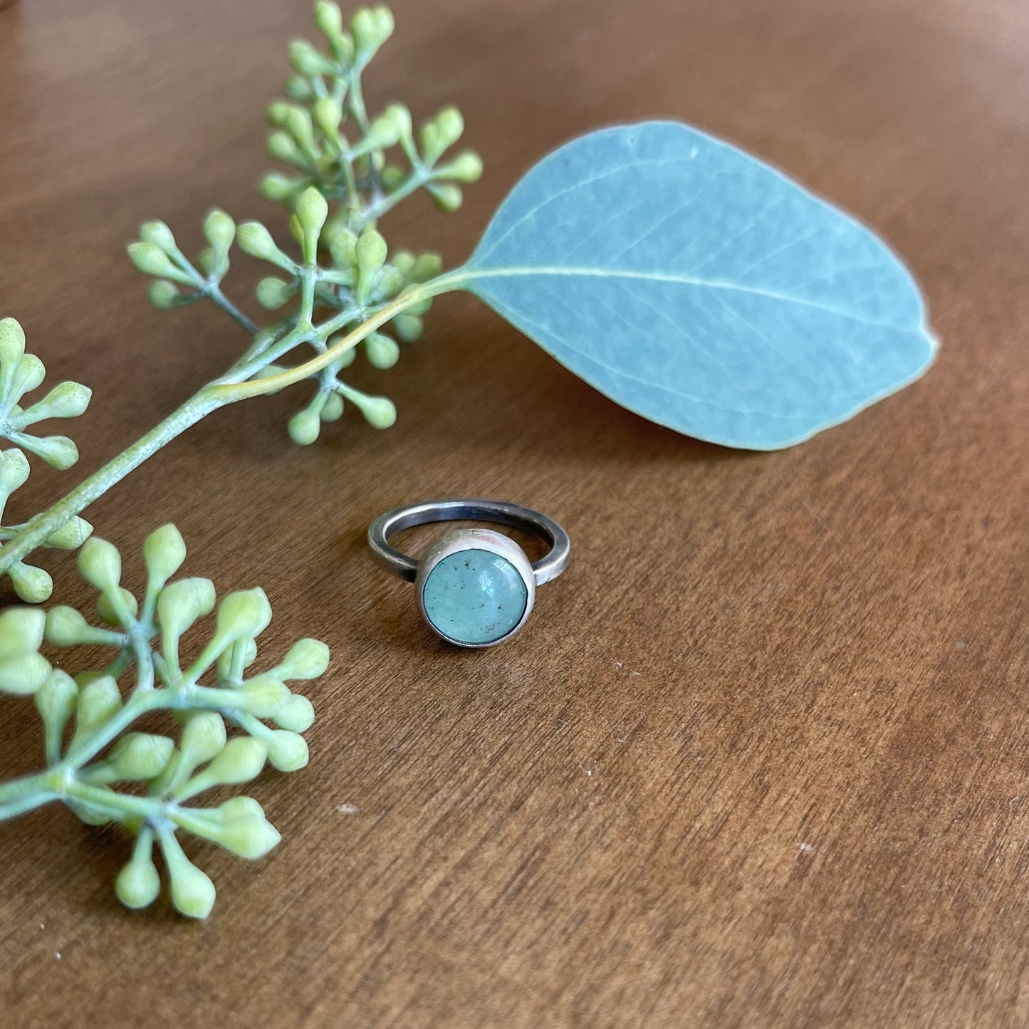 Green Aventurine Single Stone Ring - Size 5