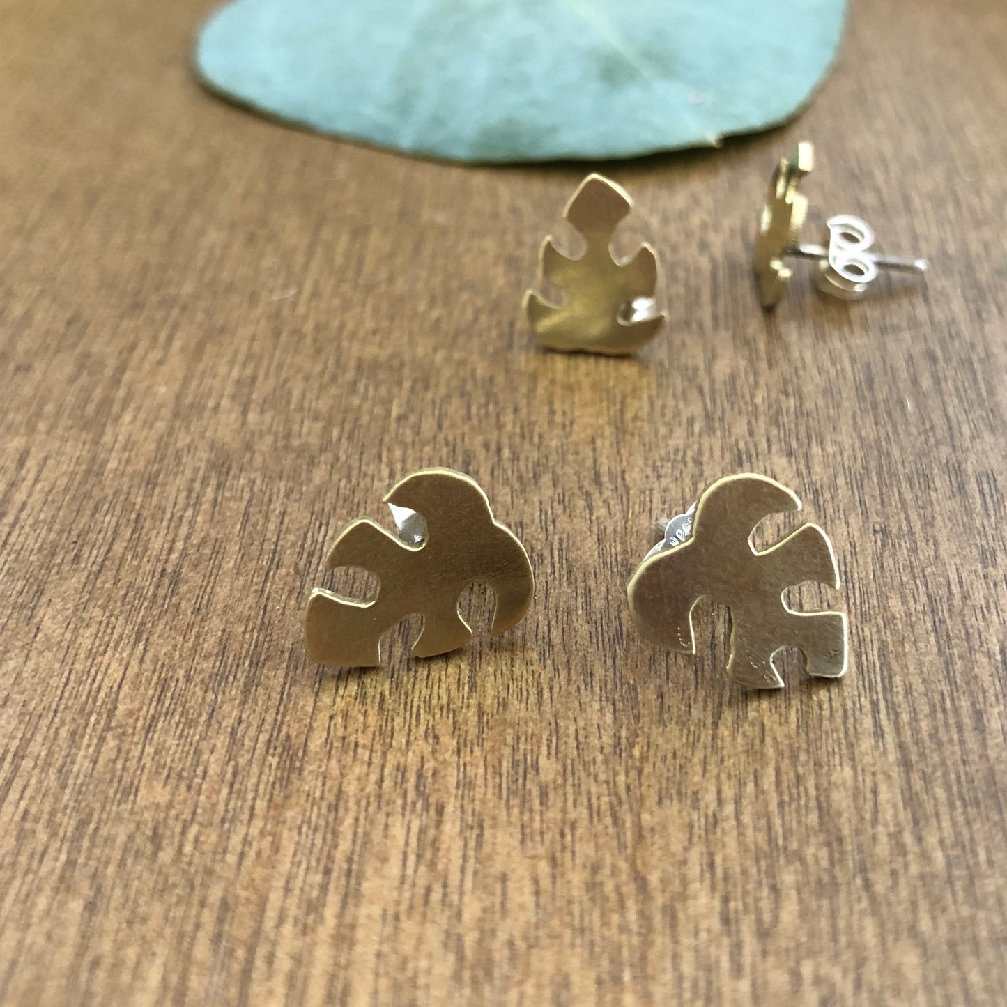 Monstera Post Earrings