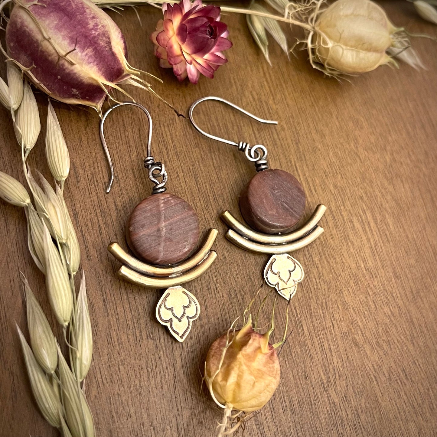Jasper Lotus Earring