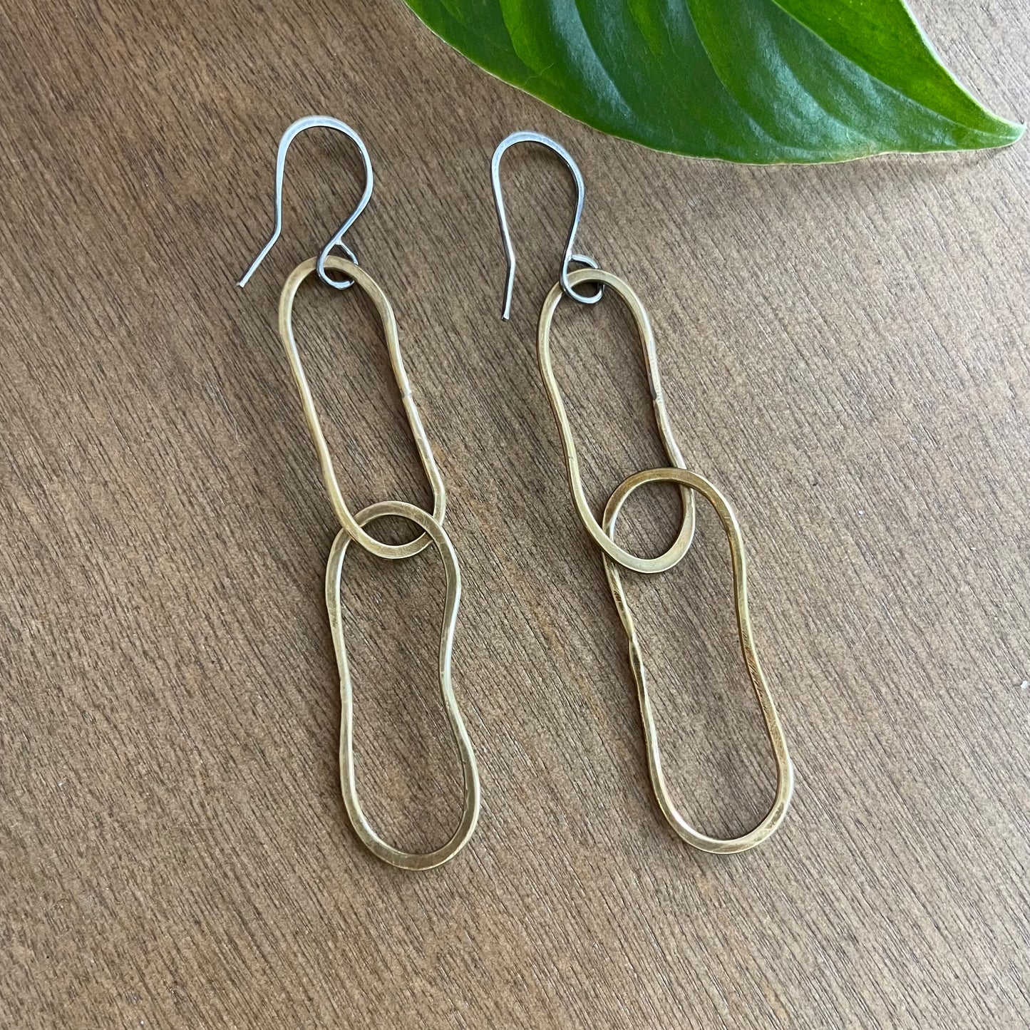 Brass Chain Link Earrings