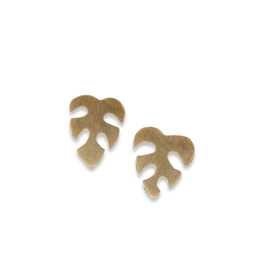 Monstera Post Earrings