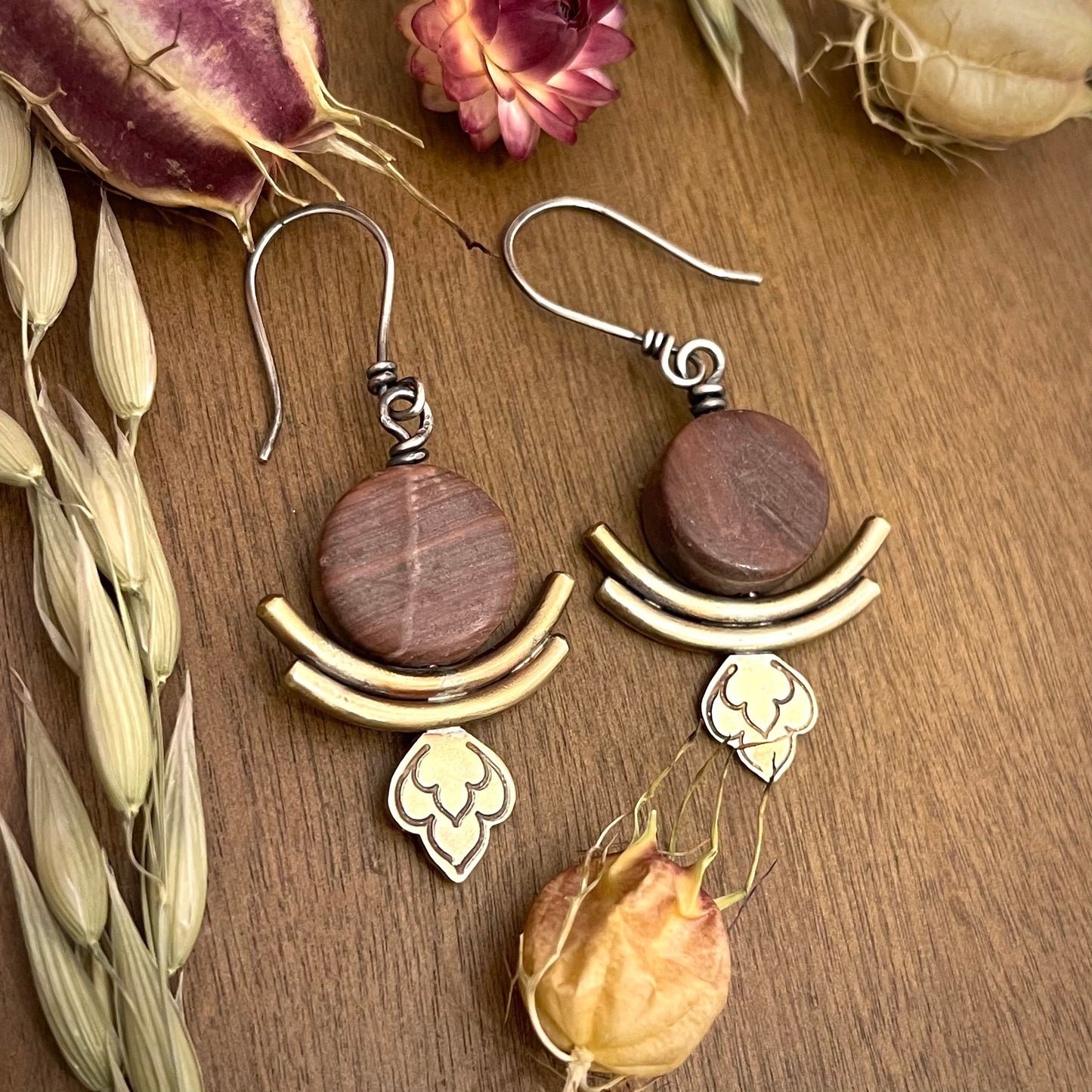 Jasper Lotus Earring