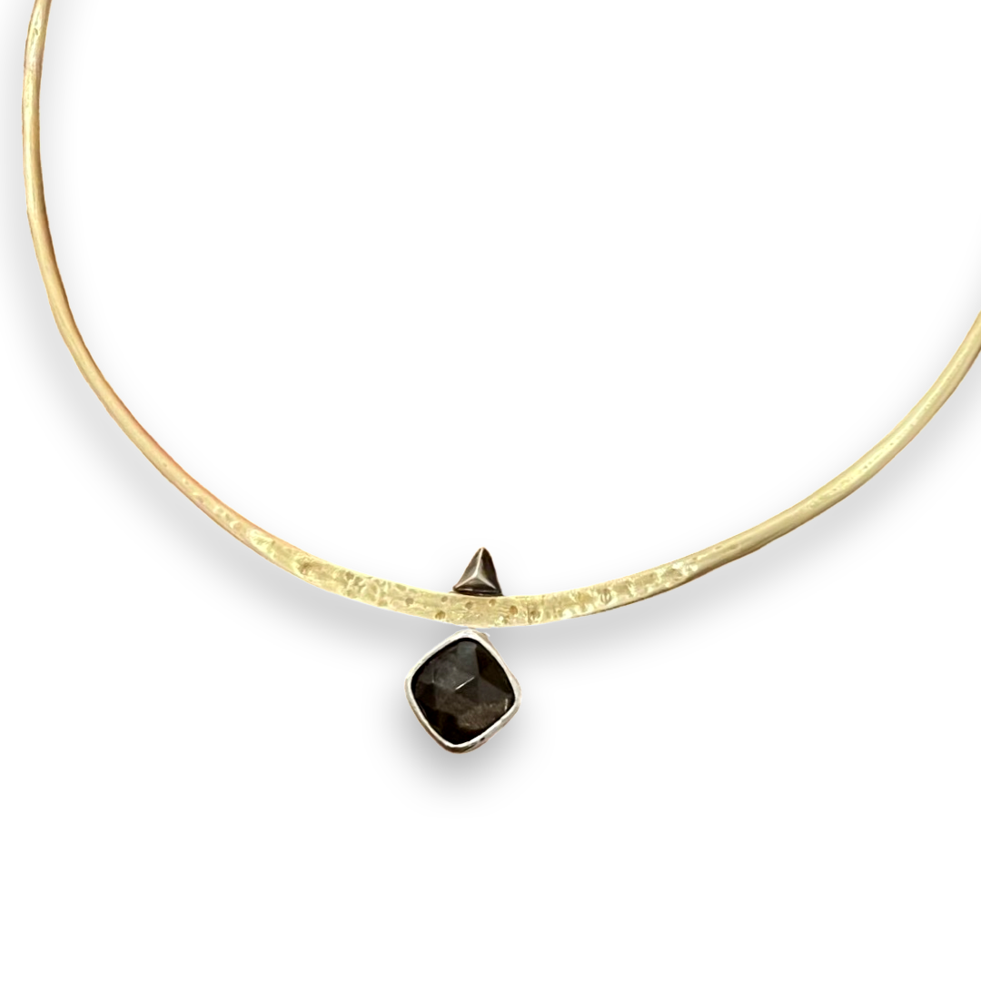 Black Fire Moonstone Neck Cuff