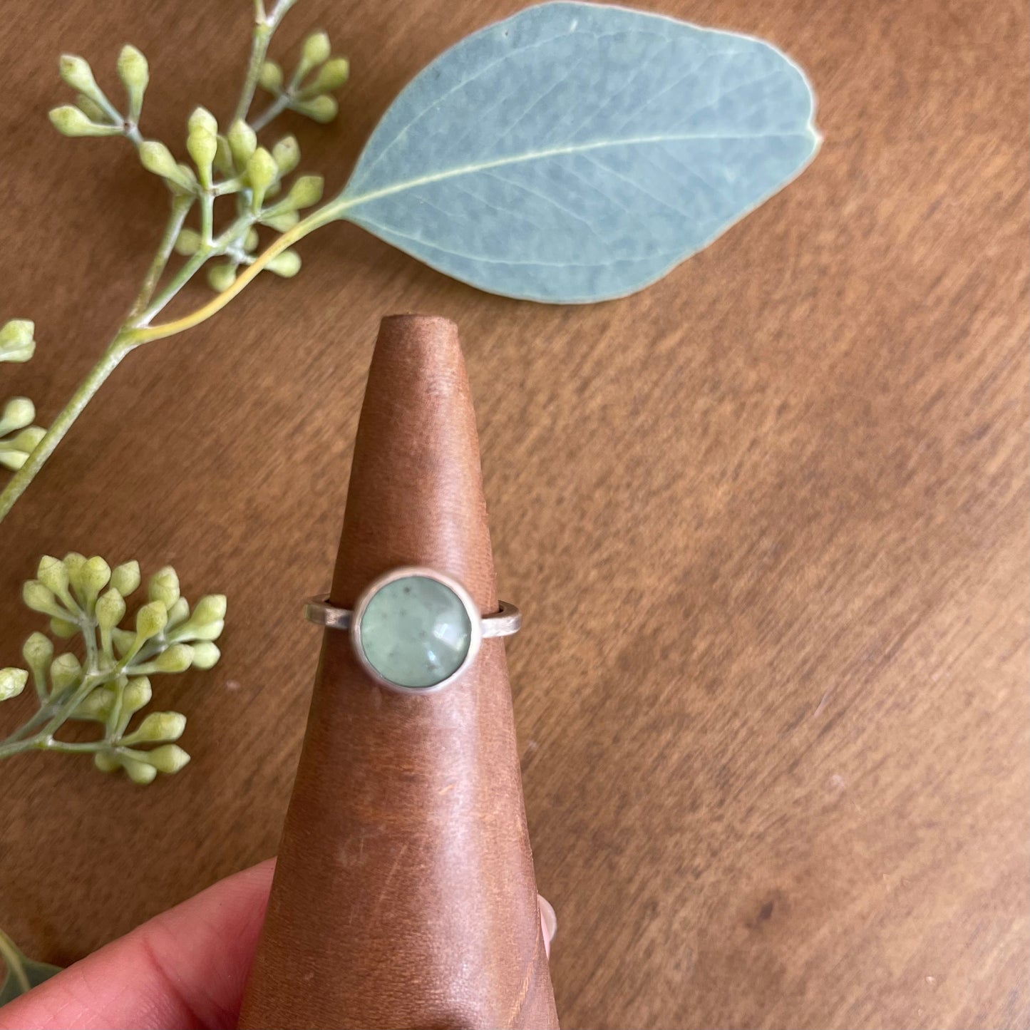 Green Aventurine Single Stone Ring - Size 5