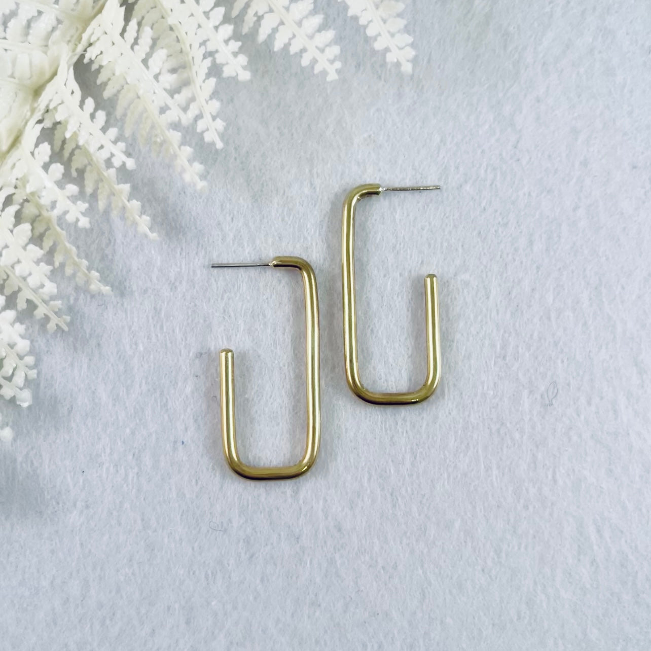 Carree Brass Earrings