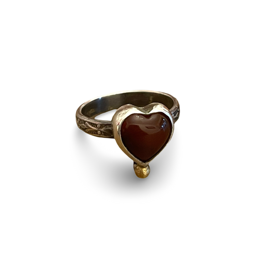 Carnelian Heart Ring