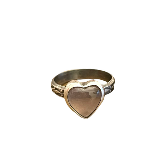 Rose Quartz Heart Ring