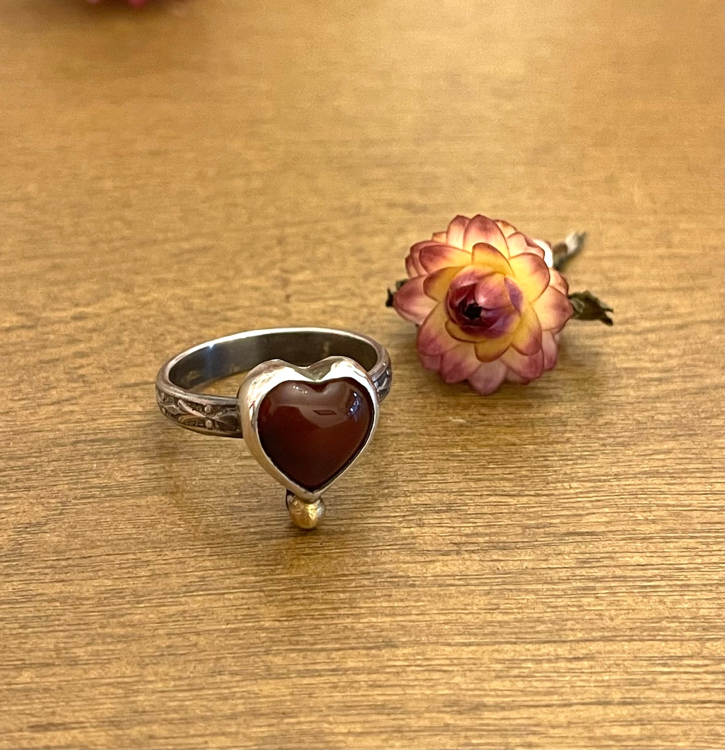 Carnelian Heart Ring