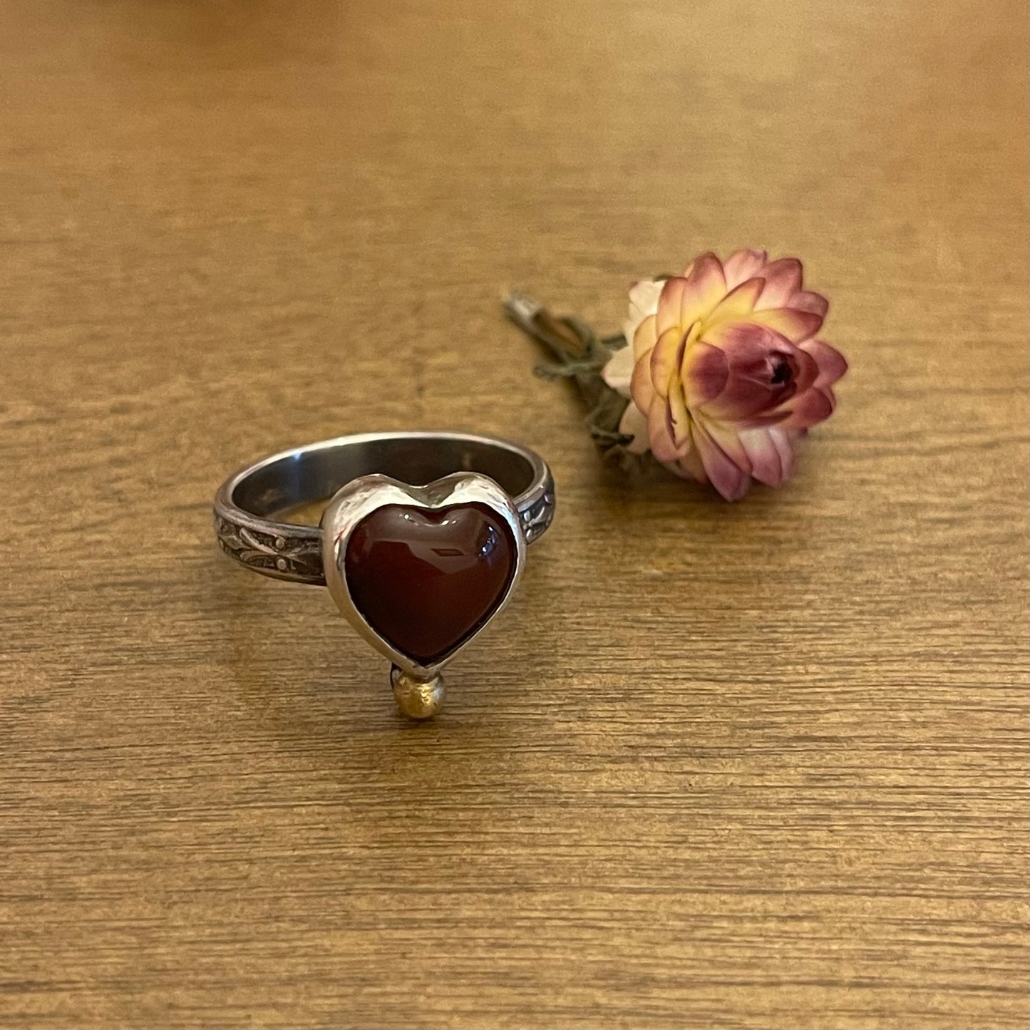 Carnelian Heart Ring