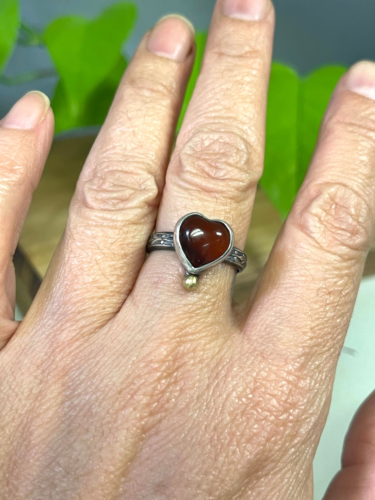 Carnelian Heart Ring