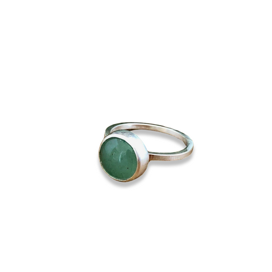 Green Aventurine Single Stone Ring - Size 5
